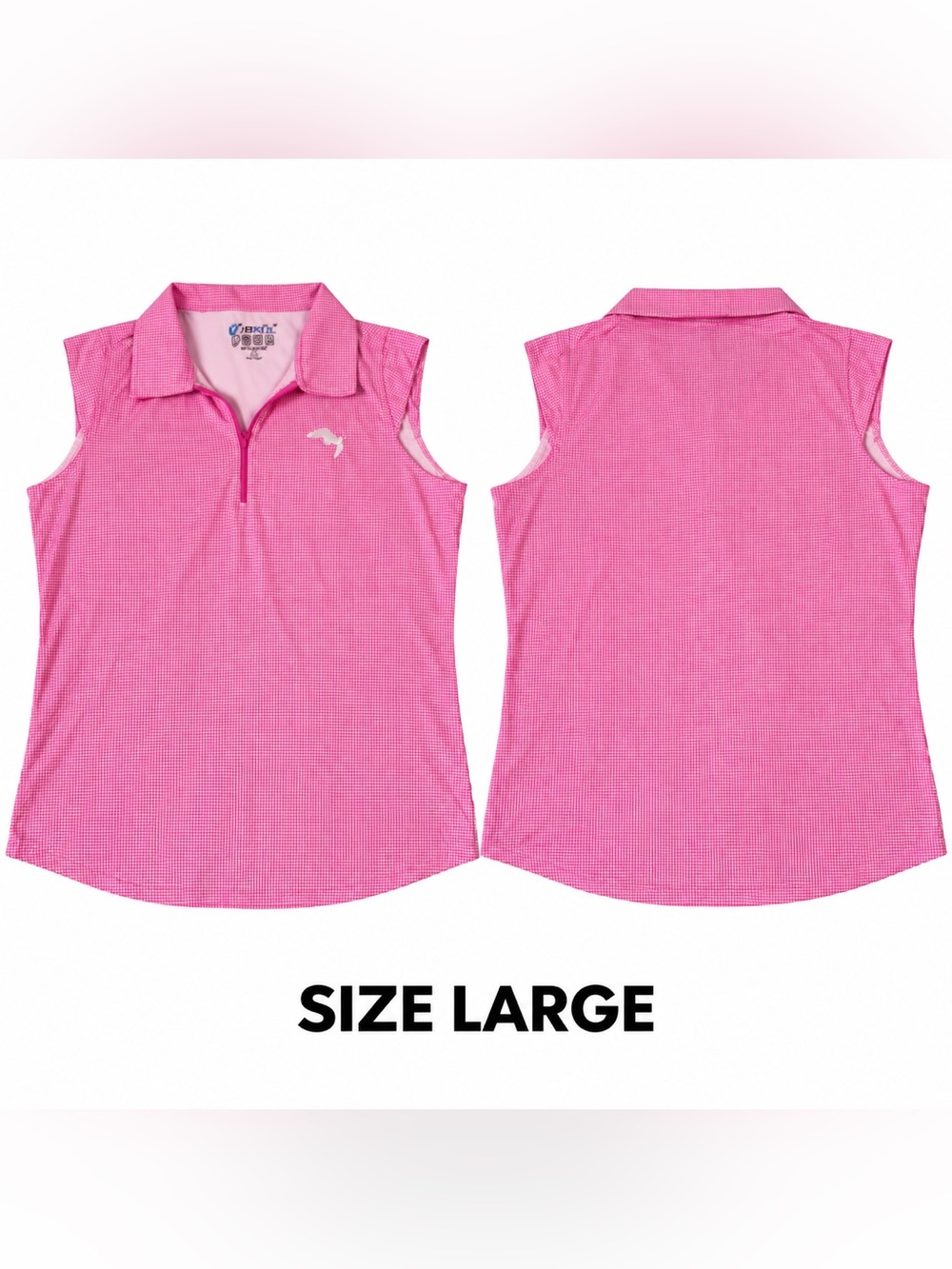 Women Sleeveless Polo Top - Pink